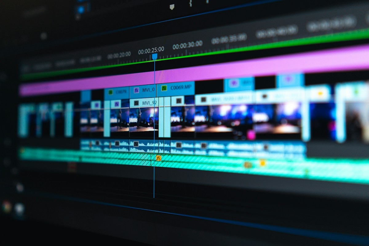 Media team reviewing creative production